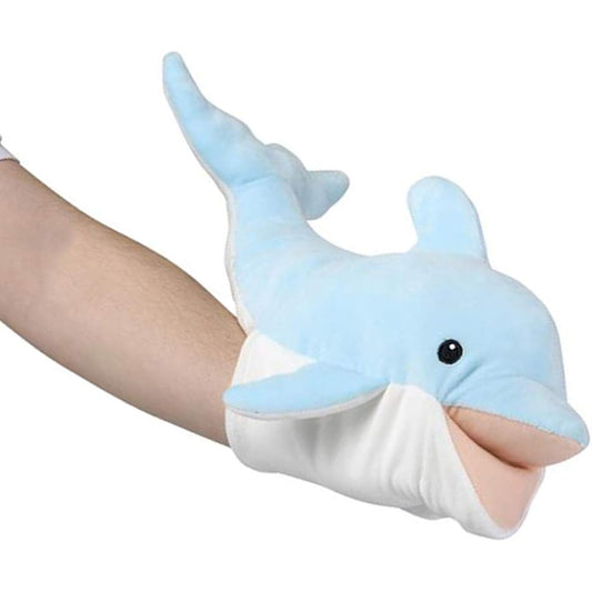 ArtCreativity Blue Dolphin Hand Puppets, Soft Plush Stuffed Animals for Kids, Cute Dolphin Toys for Boys and Girls, Aquatic Theme Party Decorations, Birthday Gifts