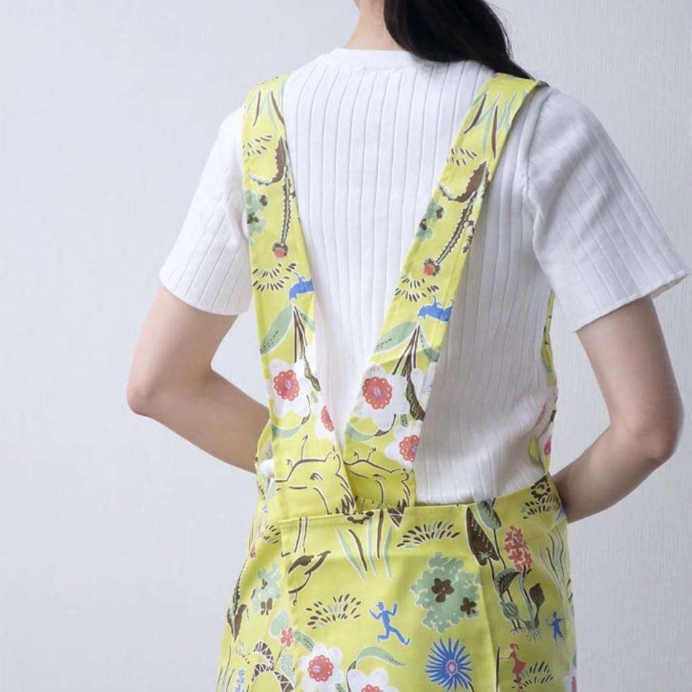 [isso ecco] Isso Ecco Apron Back Cloth Garden Free Size Made in Japan Yellow Cover