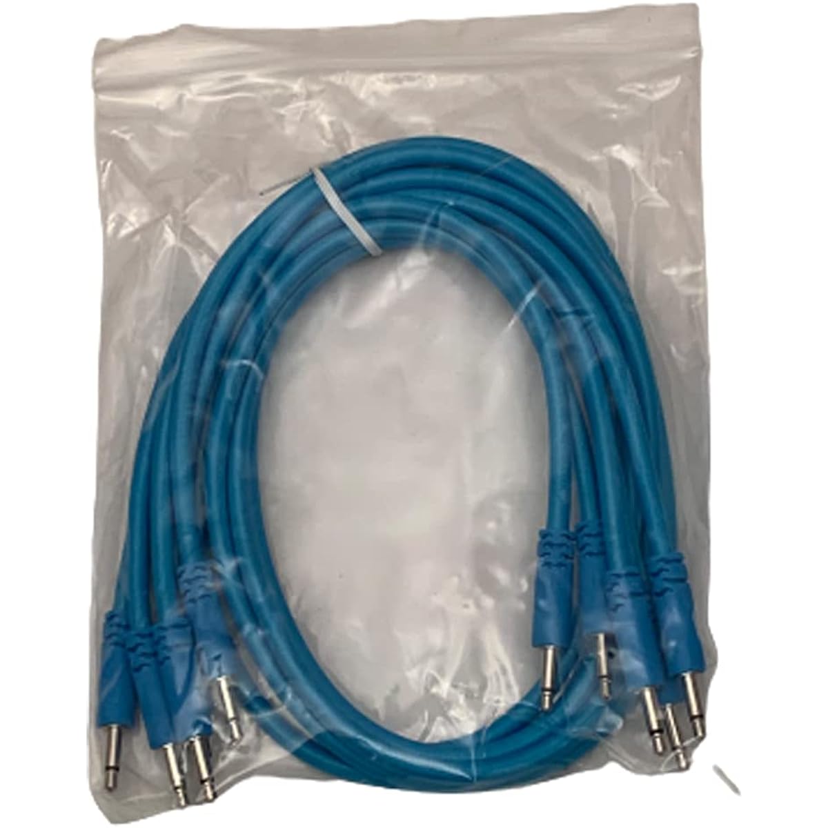 Luigis Modular Supply Bucatini Braided Patch Cable - 5 Blue Cables 24 (60cm)