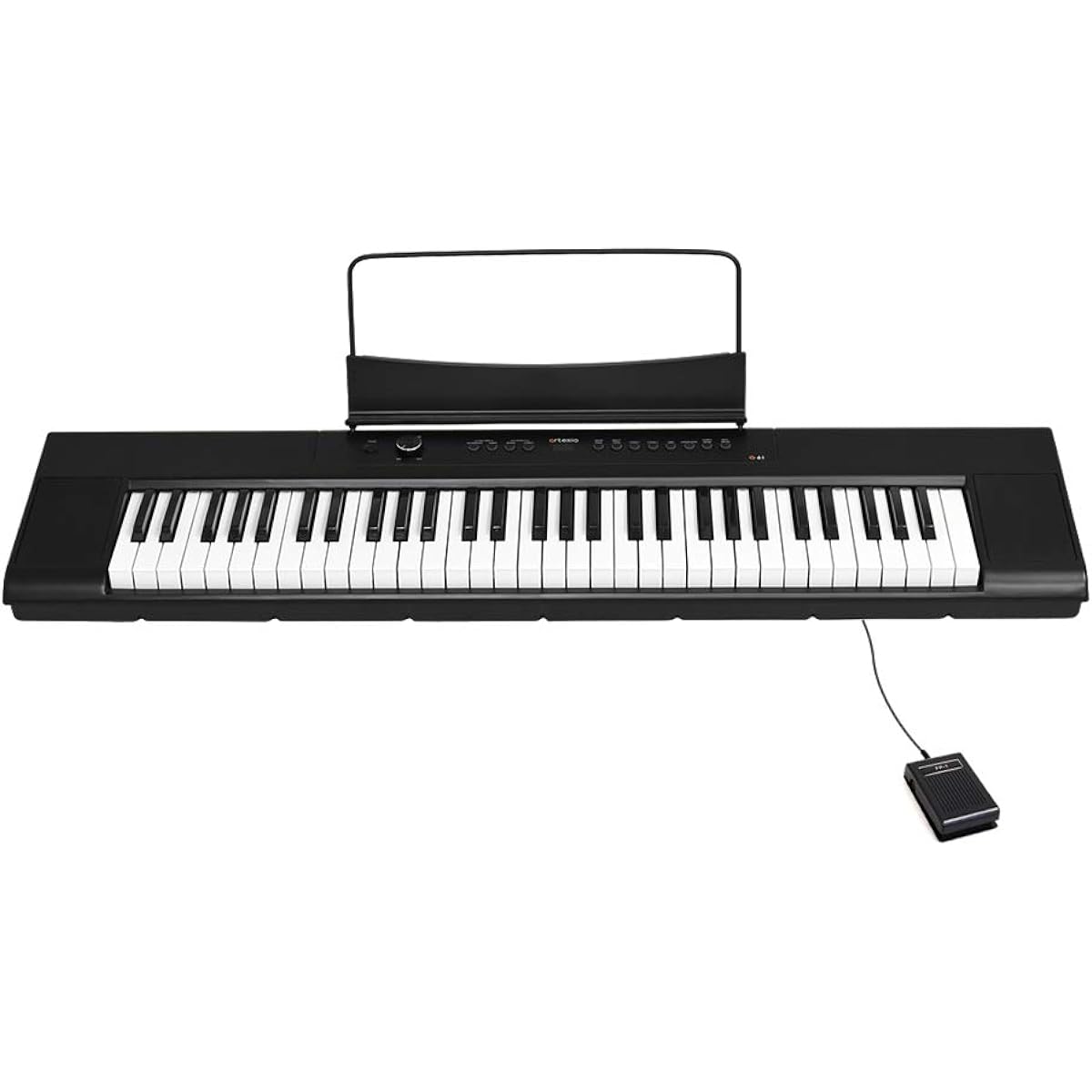 Artesia Electronic Piano 61 Key Sensitivity Key Battery Operated Model A-61/BK Black (Sustain Pedal Included)
