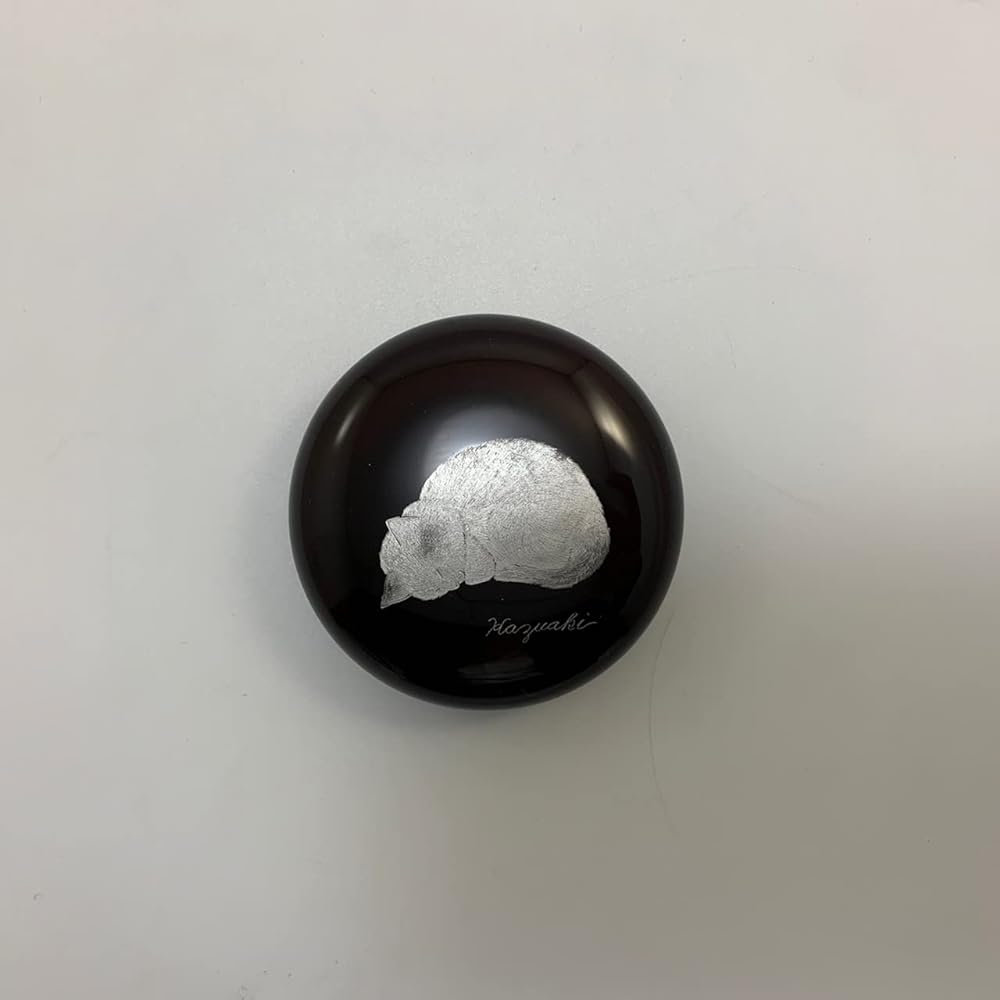 Nomura Lacquerware Store Echizen-nuri Chinkinneko Jewelry Case 11-13401 7.3cm