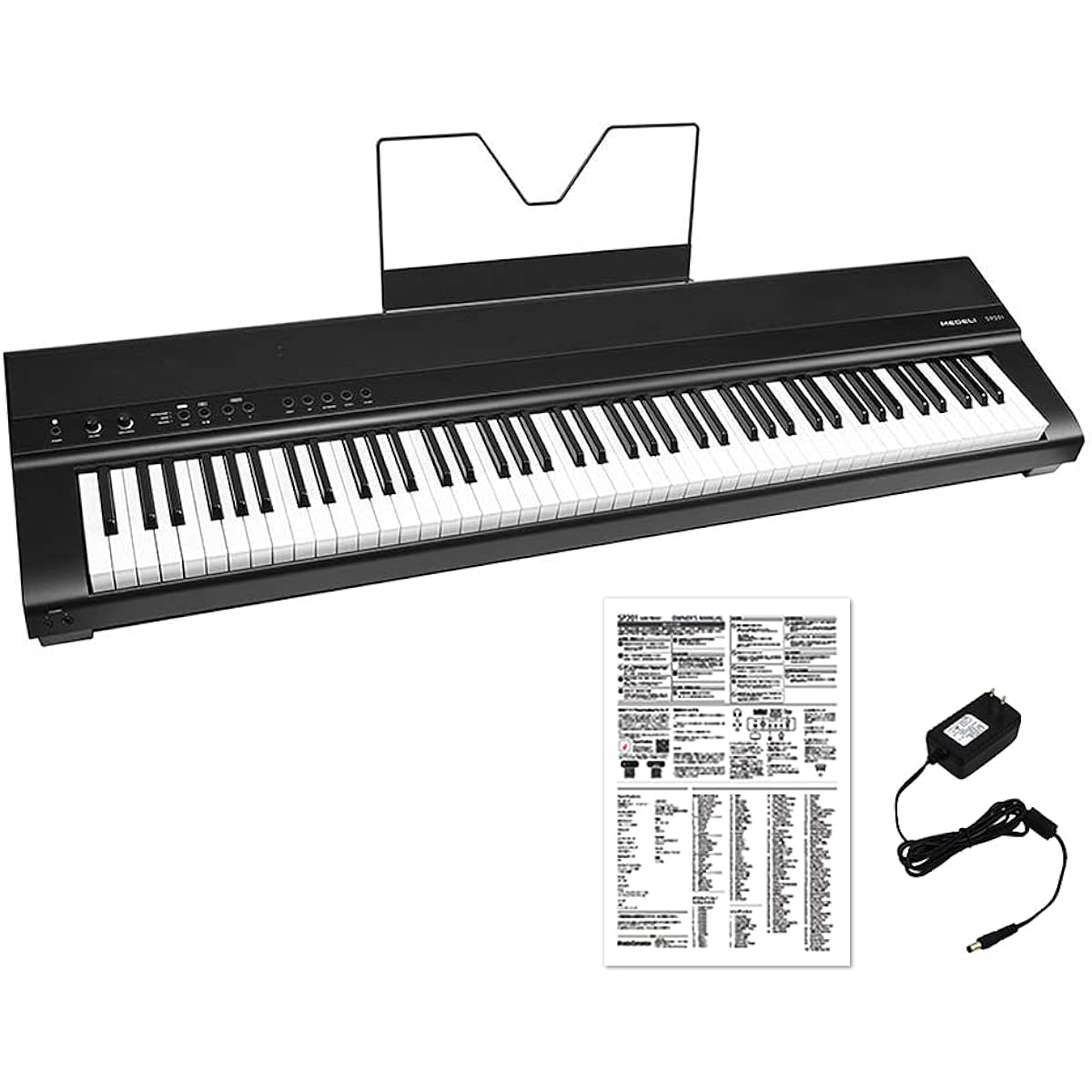 MEDELI Digital Piano (Electronic Piano) 88 Keys Hammer Key Compatible with Dedicated App MIDI/USB Audio Equipped SP201/BK (Music Stand/Power Adapter Included)
