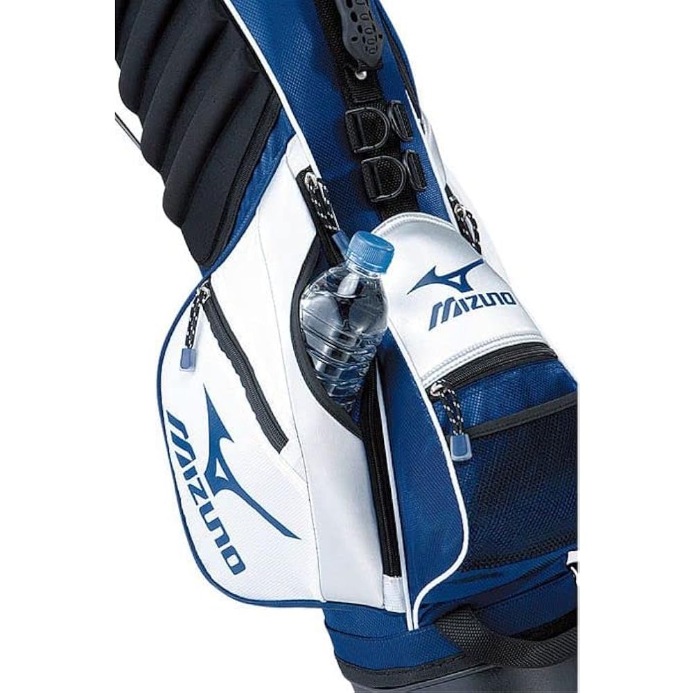 MIZUNO Golf Caddy Bag Junior Model 140 Type (For 10-13 Years Old) Stand Type Approx. 1.8kg Compatible with 8 inch/38 inch White x Navy 45CM01473