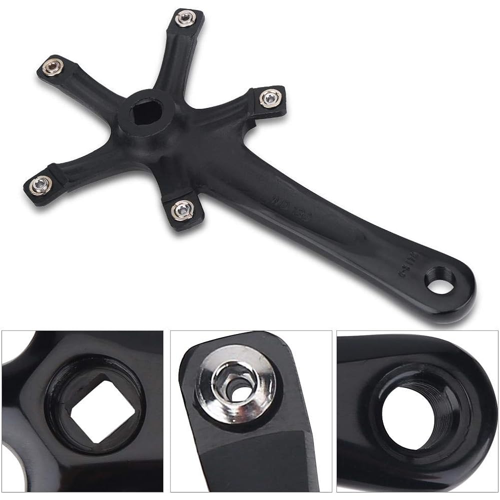 Bicycle Crankset Single Speed Crankset Ultra Light Durable Compatible Aluminum 170 mm Yes Black