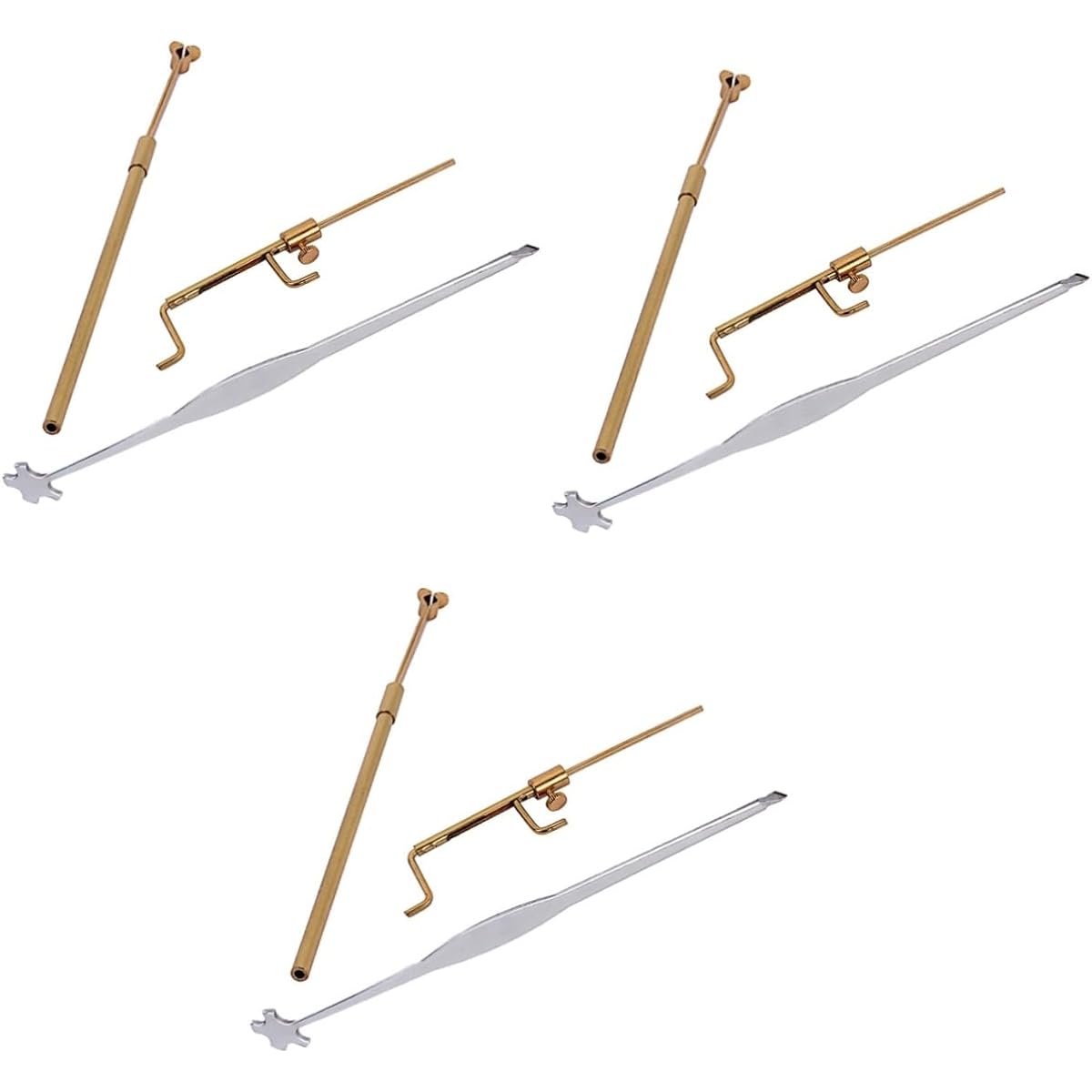 VICASKY 3pcs Sound Retriever Retriever Clip Violin Tool Portable Metal Sound Gauge Setter Brass Caliper Tool Musical Instrument Copper Tube