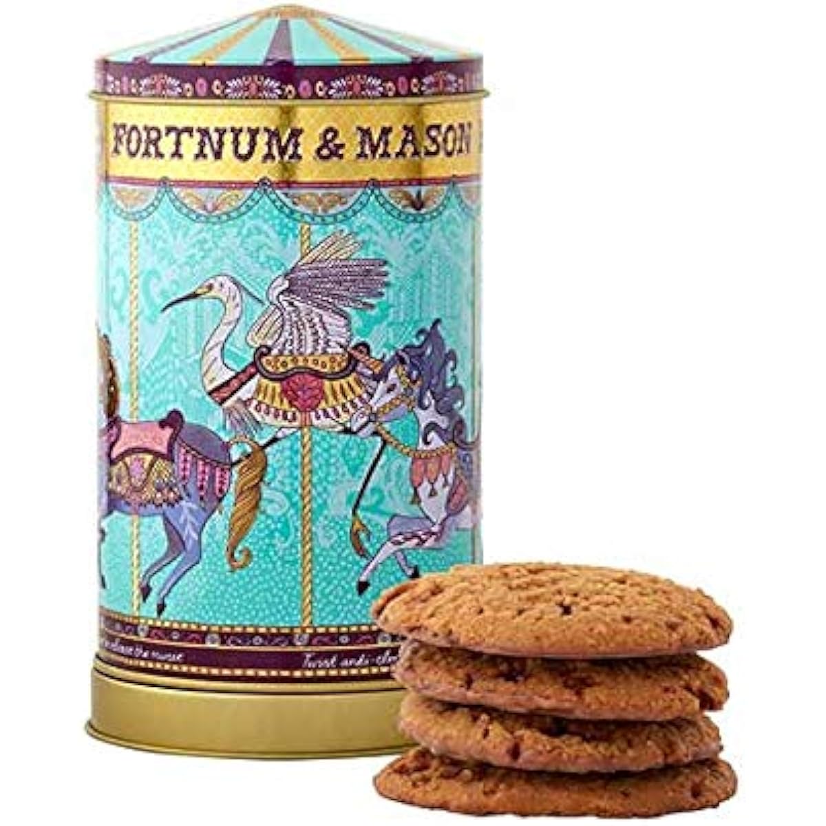 Fortnum & Mason Mini Merry-Go-Round Biscuits in a Music Box Tin (150g) [Parallel Import]