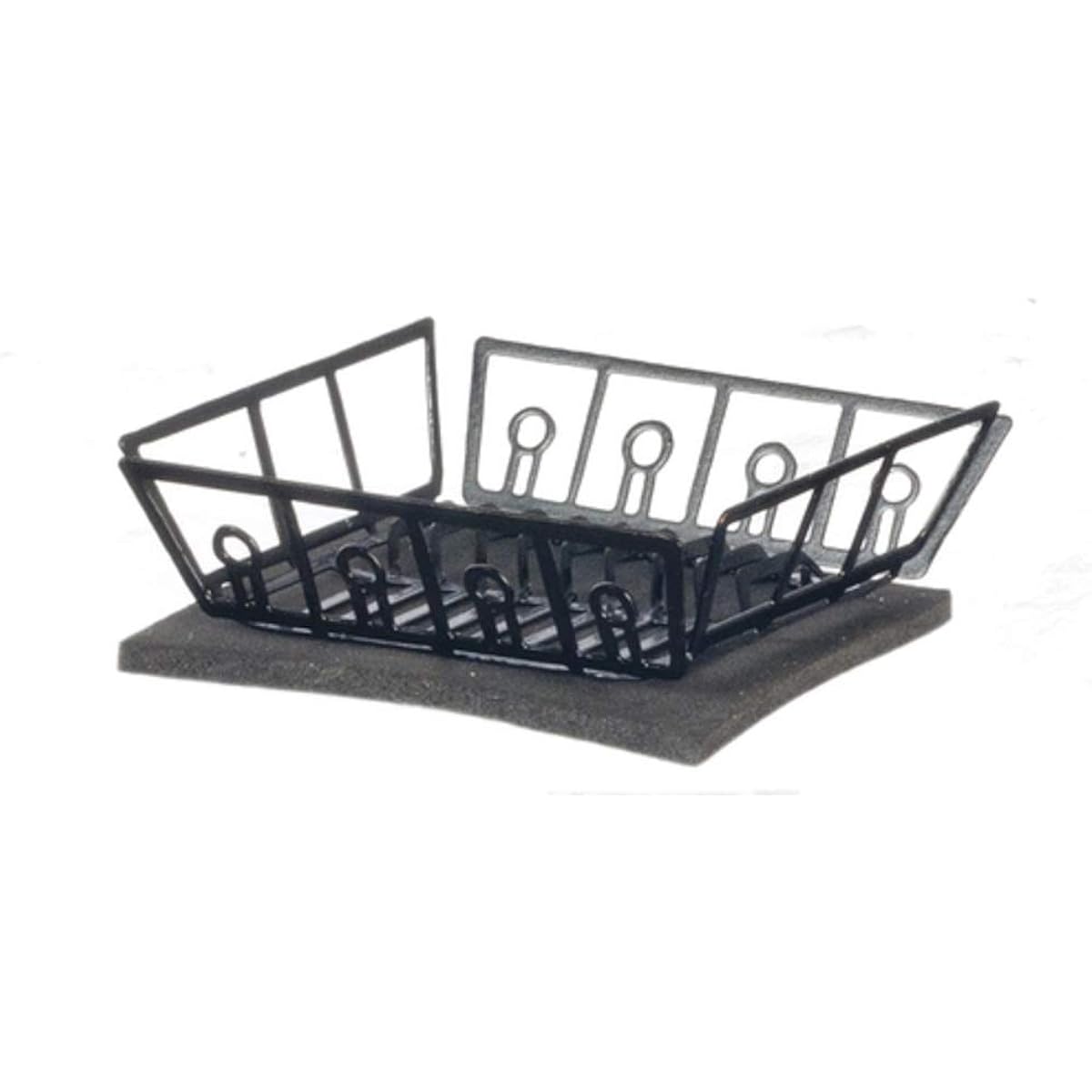 Dollhouse Miniature Dish Drainer Black with Matte