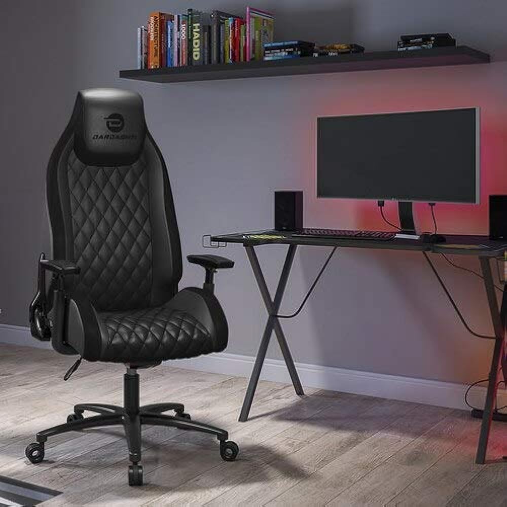 Atlantic Dardashti Gaming Chair Black Width 69.5 x Depth 118.1 (66.0~118.1) x Height 140.0 (132.1~140.0) cm [Authentic Japanese Import Product]