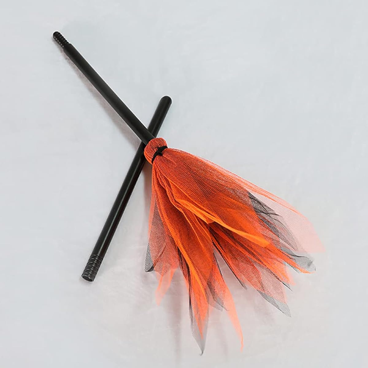 NSVJVY 2 Pieces Halloween Witch Broom Props Party Decorations for Masquerade Show Halloween Costume Decorations Feast Halloween Cosplay Party (Orange)