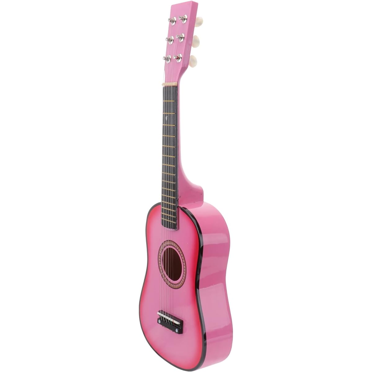 Kisangel 1 Piece 23 Inch Acoustic Guitar Wooden Beginner Guitar Musical Instrument for Kids Girls Boys Beginners (Pink)