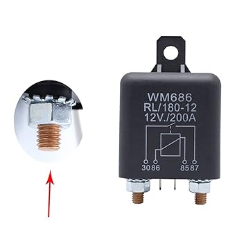 Motorcycle Starter Relay High Current Relay Starting Relay DC 12V/24V 100A/200A Relay 4 Pin Automotive Large Current Start Relay Normally Open Relay