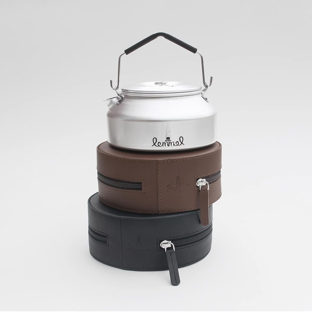 Lemmel Kaffe Leather Case Coffee Kettle 0.9L Brown [Genuine Japanese Product]