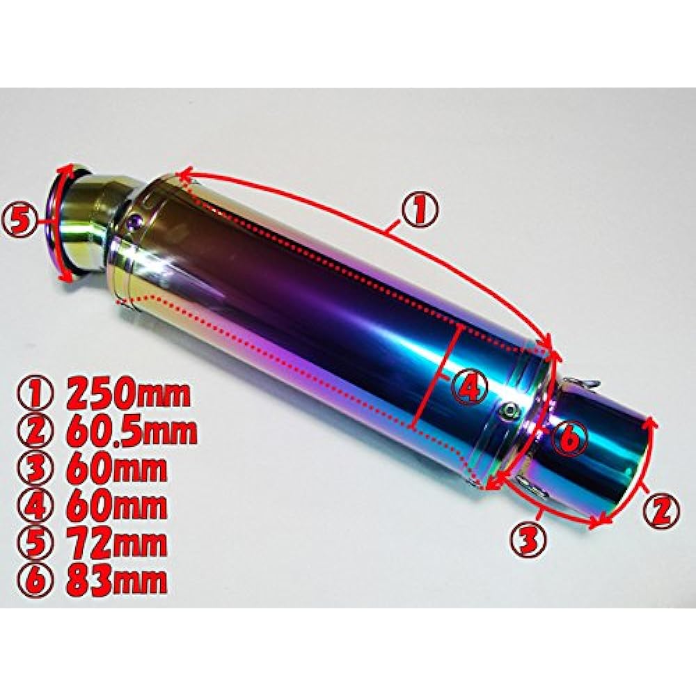 Honda YAMAHA KAWASAKI Kawasaki SUZUKI Suzuki 250mm Rainbow Silencer ZRX1100 ZZR400 NINJA1000 GPZ900R