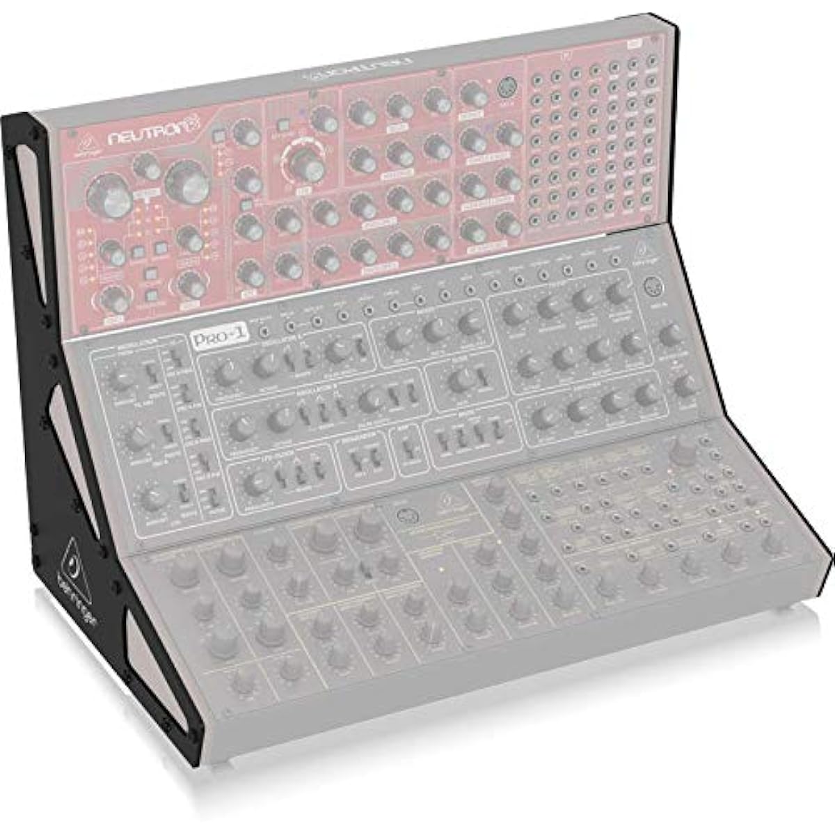 Behringer 3-tier stand for Eurorack compatible synthesizer Can store up to 3 tiers of Behringer synthesizers of the same size EURORACK STAND (3-TIER) BLACK