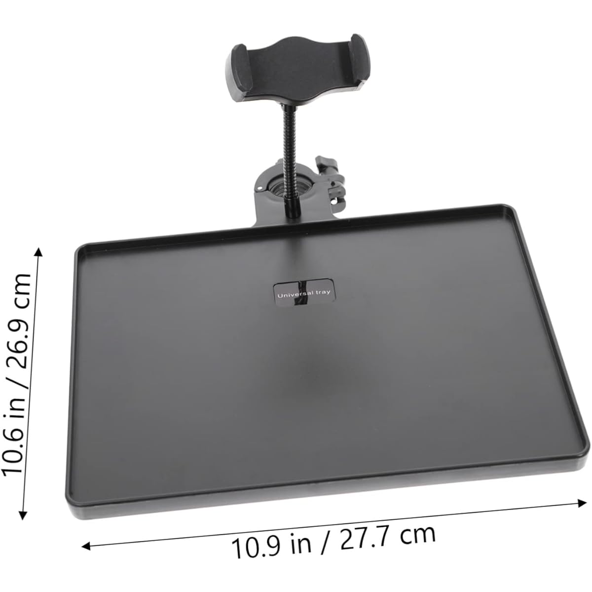 Parliky Broadcast Chat On Sound Adjustable Alloy Tray Stand Recording Microphone with Shelf Clamp On Cell Phone Holder Phone Card Microphone Bracket Streaming Room Music Universal Rack Live Clamp
