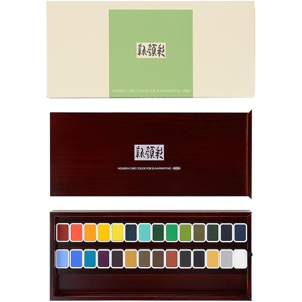 Holbein Japanese style solid watercolor paint Shingansai N353 28 color set 02353