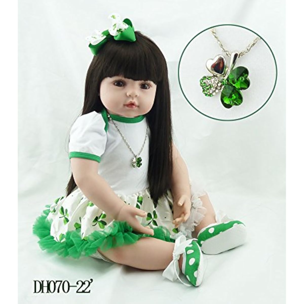 Pinky Realistic 22" 55cm Soft Vinyl Reborn Baby Girl Toddler Lifelike Newborn Doll Toddler Silicone Baby with Clothes Christmas Gift