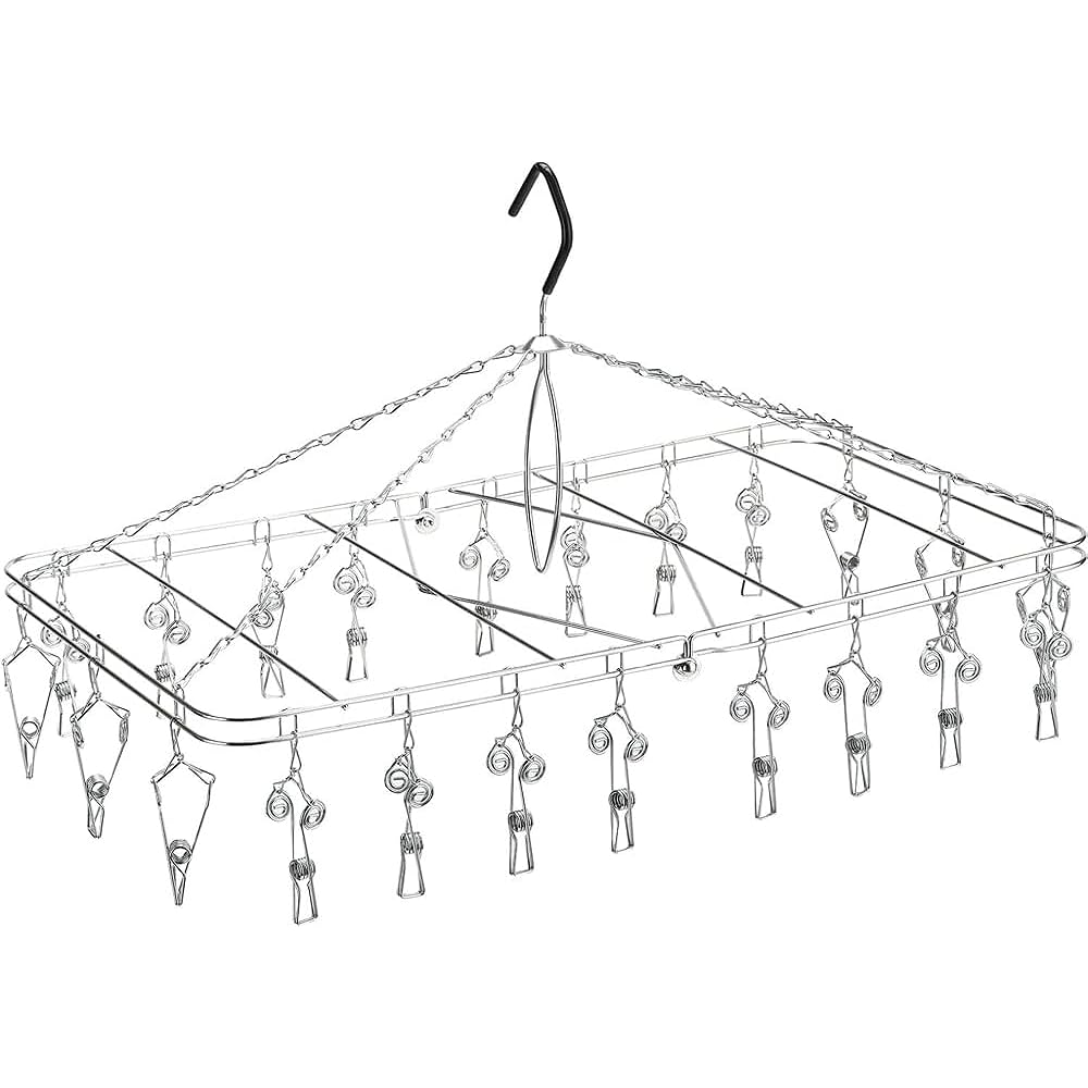 Ohki Easy Pinch Laundry Hanger 30 Pinch Pinch Hanger Foldable Stainless Steel Hanger SDL 00560-3