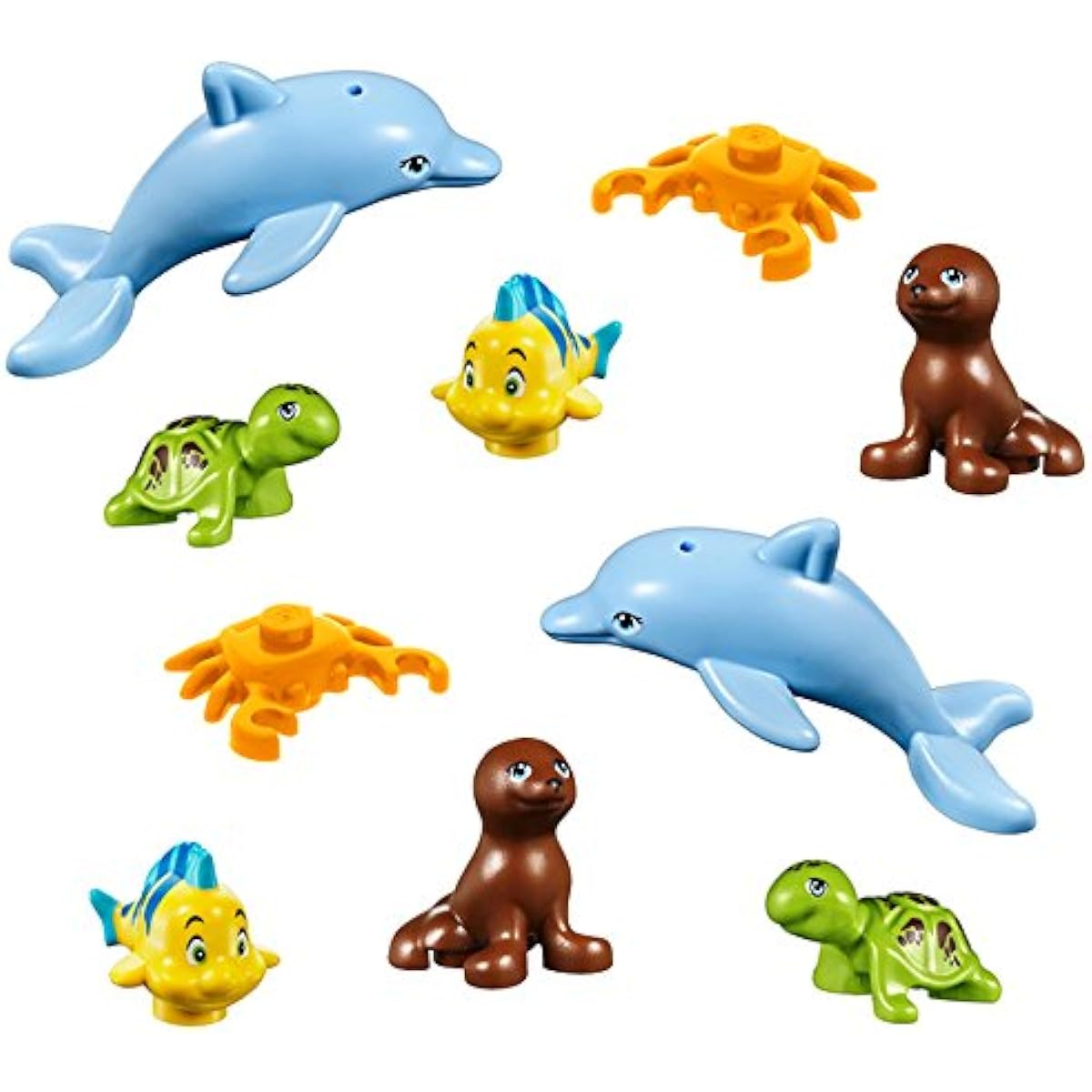 LEGO 10 Piece Friends Sea Animals Lot Aquatic Ocean World Fish Dolphin Turtle Seal Crab Assortment Minifigure Pet Figures