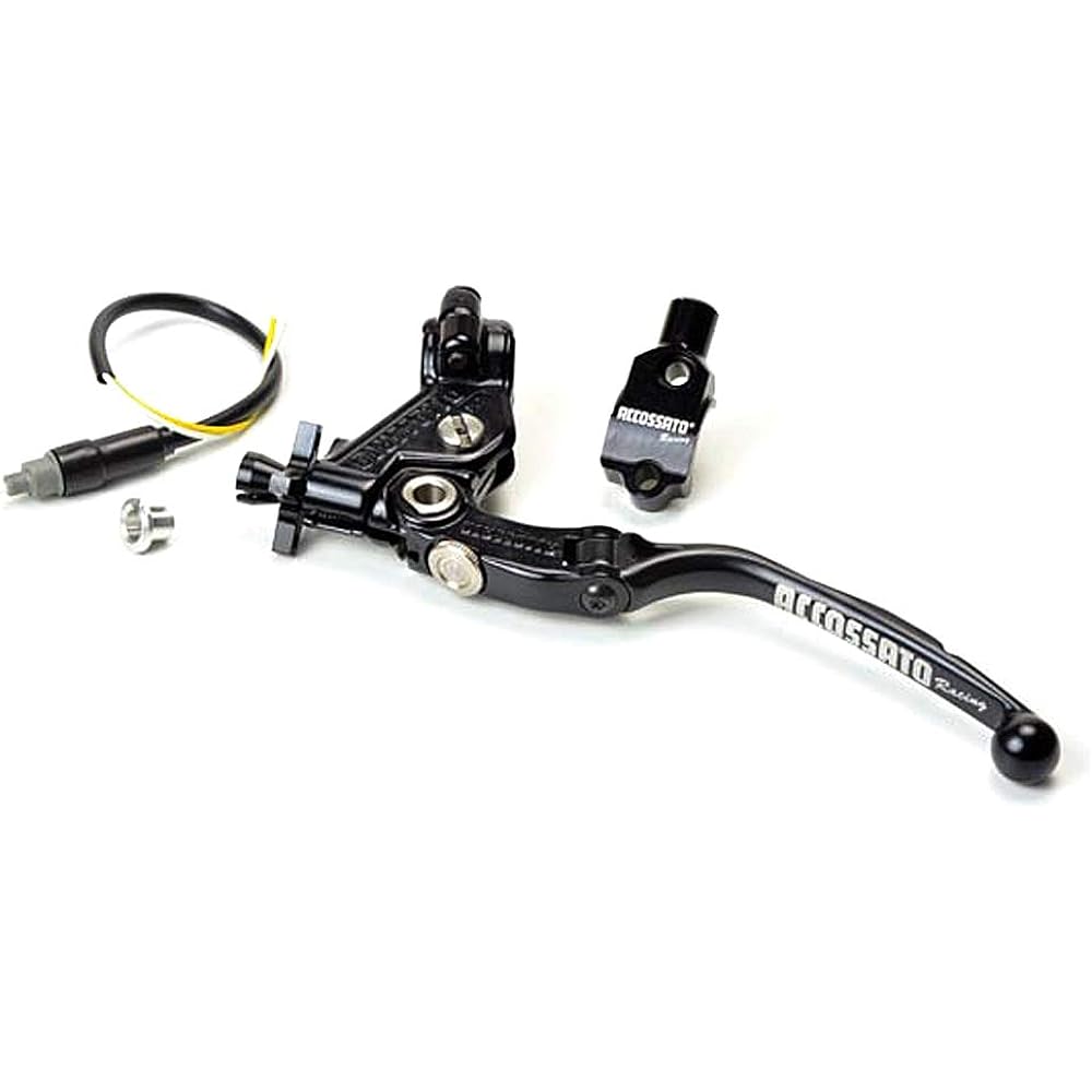 ACCOSATO Racing Clutch A Type Lever Ratio 29mm Dedicated Switch + Wire Color + Mirror Holder M10 Set Black 400-CF010-29N
