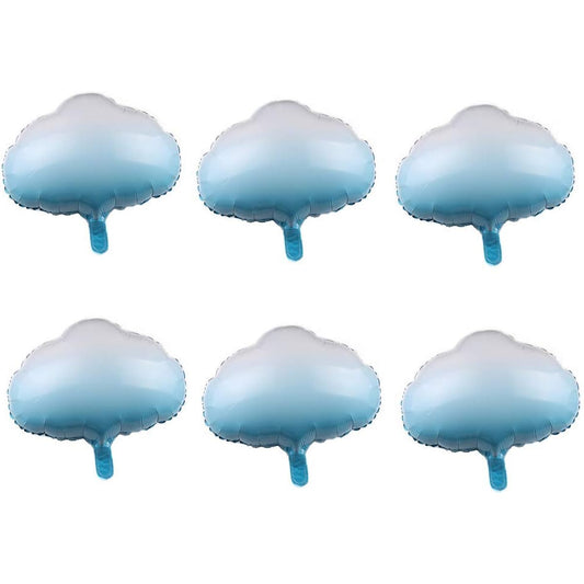 6pcs cloud shaped aluminum mylar balloons for birthday party decorations.