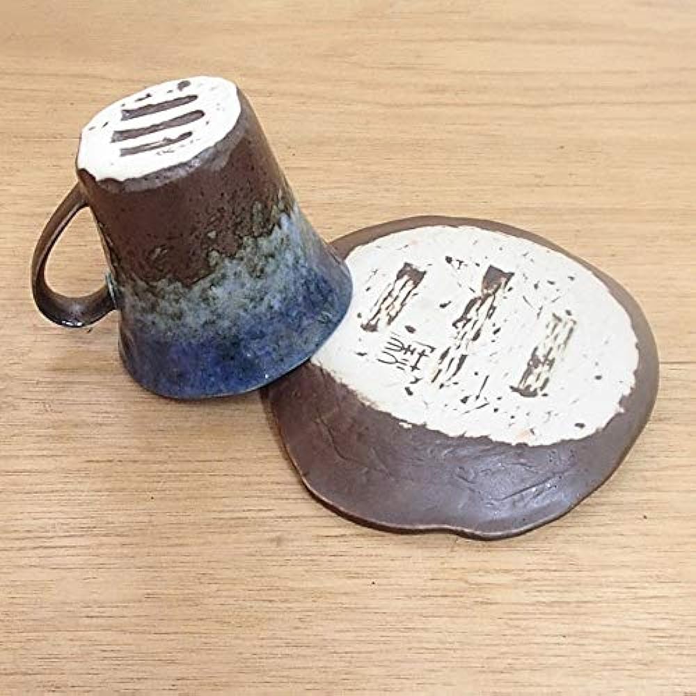 Coffee cup saucer Lake of the Forest 5-piece set Japanese pottery for commercial use Mino ware