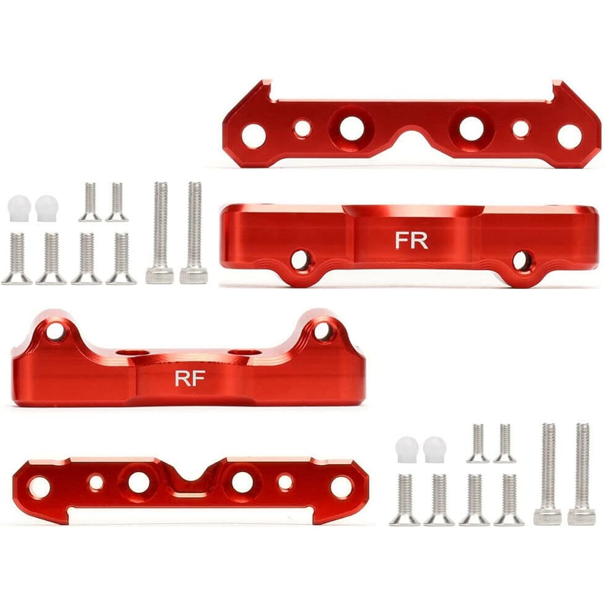 Mesimsple Alloy Front Rear Suspension Mount Set for Arrma 1/5 Kraton Outcast 8S BLX & EXB Upgrade Parts ARA330557 ARA330556 ARA330588 ARA330588 Red