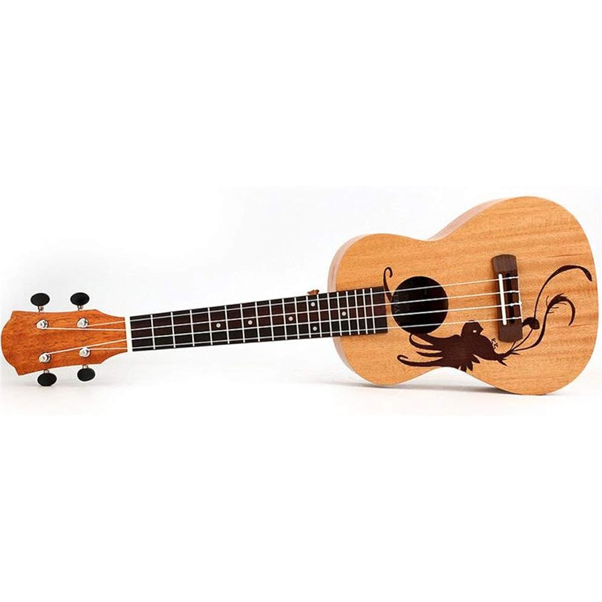 Ukulele Mini 21 Inch Soprano Ukulele Sapele Wood Nylon String Uke Hawaii Guitar with Gig Bag for Kids Students Beginners Musical Instrument Gift Ukulele Sopra (Color: Wood, Size: 21 inches)