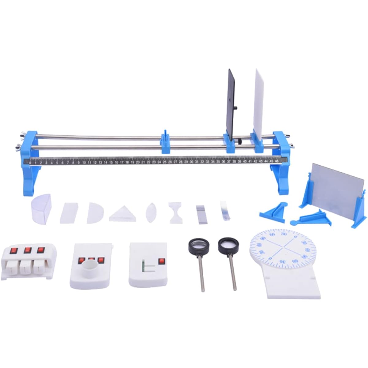 Baluue 1 Set Laboratory Equipment Puzzle Toy Kids Tools Puzzle Toy Squeeze Toy Tool Bag Glass Tool Kit Bare Rod Prism Student Suite Plastic