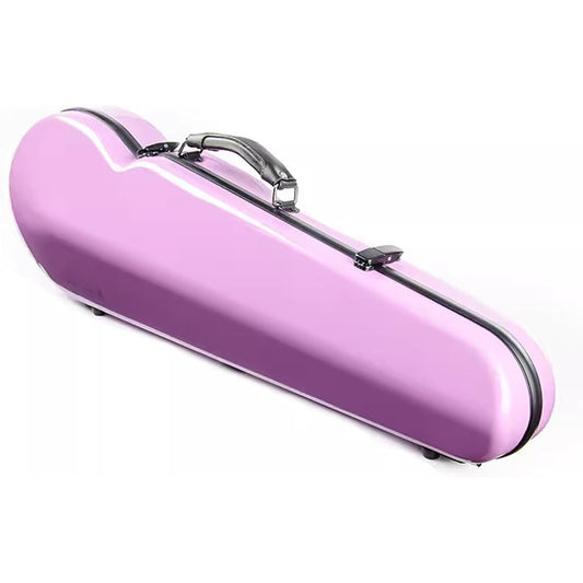 Violin Case, 4/4 Full Size Violin Hard Case with Hygrometer, Violin Case Backpack Made of Carbon Fiber, Portable Lightweight Violin Backpack, Violin Protection Box for Violinists, Violin Storage Case Carry-on, Purple