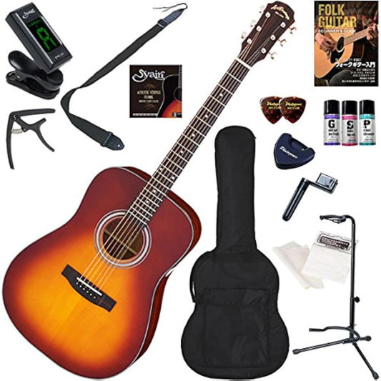 ARIA Acoustic Guitar Beginner's Set Upgraded 15-piece set AD-211/TS (Tobacco Sunburst)