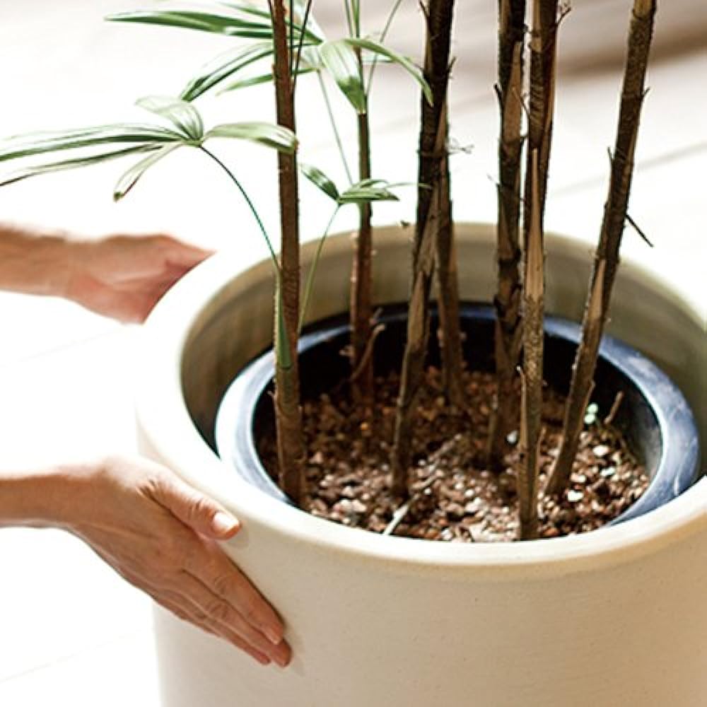 Plus Garden Flowerpot Cover for Column Planter No. 10 with Casters Φ430mm No Bottom Hole Gold Shigaraki Ware 410-06