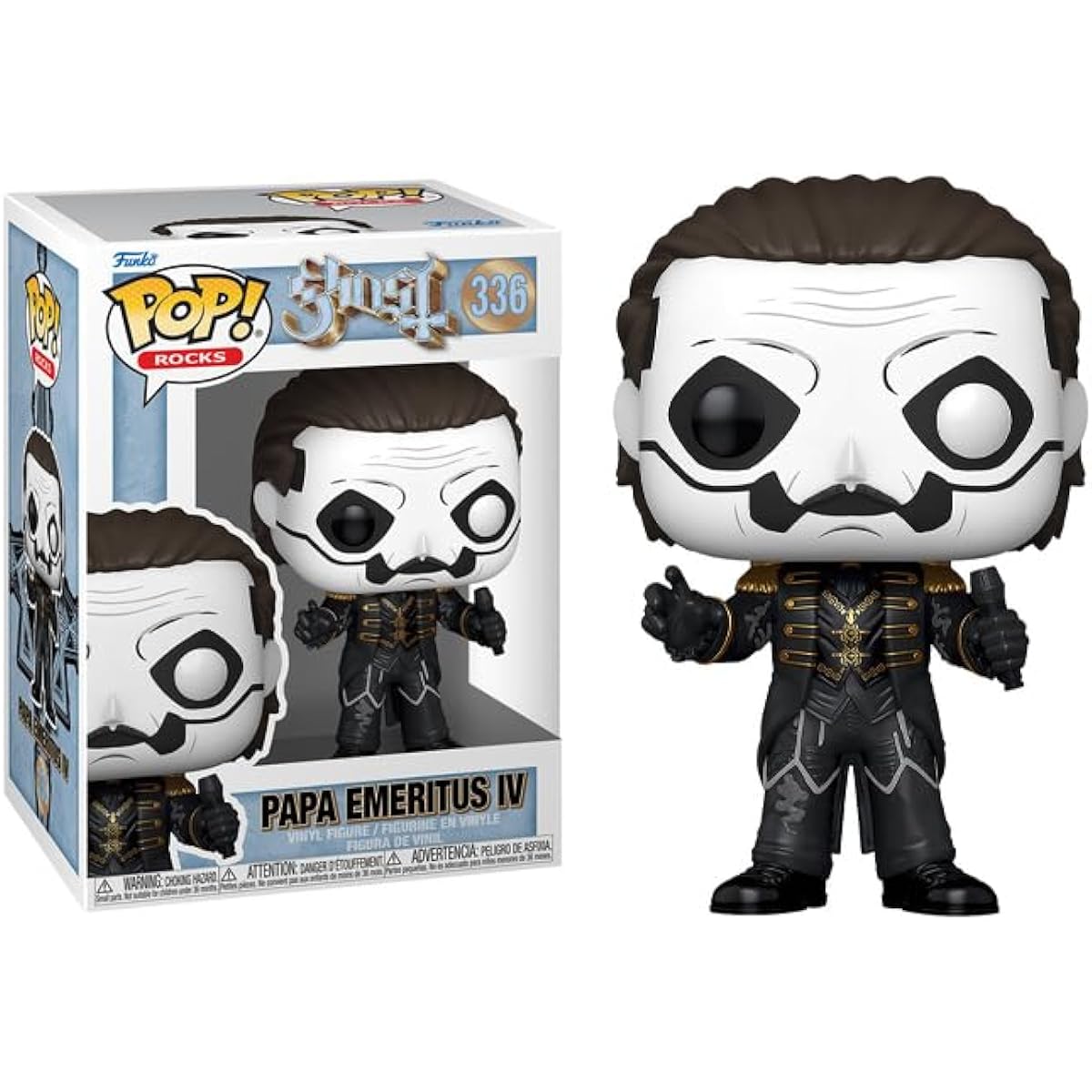 POP Rocks: Ghost - Papa Emeritus IV Funko Vinyl Figure (Includes Compatible Box Protector Case), Multicolor, 3.75"