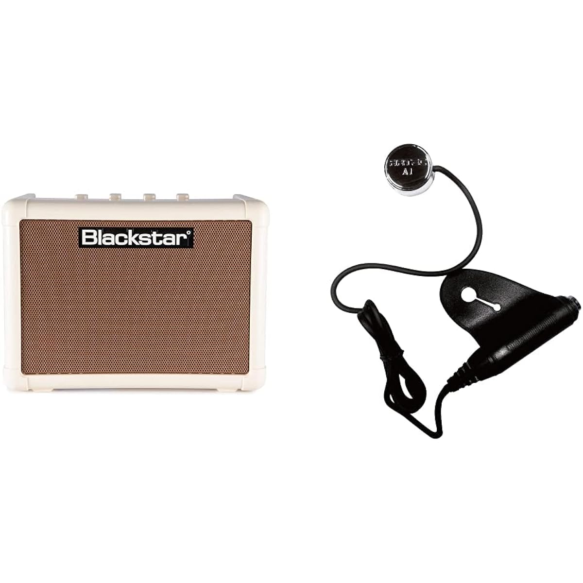 [Set Purchase] Blackstar Acoustic Guitar Amplifier FLY3 Acoustic Compact Portable Speaker Ideal for Home Practice Battery Powered & ARTEC Piezo Pickup Easy to Install Removable Adhesive A1-OSJ
