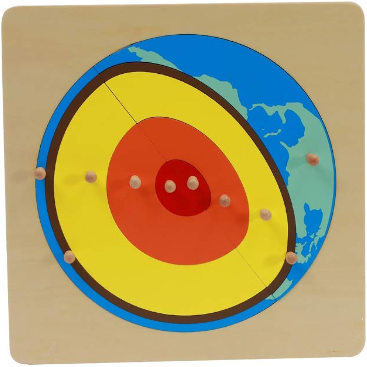 Thoth Montessori Earth Interior Panel Puzzle Early Childhood Education Geography Aid Montessori Material Earth Core Puzzle