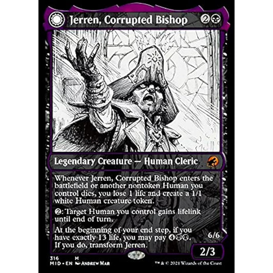 Magic: The Gathering - Jerren, the Corrupted Bishop // Ormendahl, the Corruptor (316) - Showcase - Innistrad: Midnight Hunt