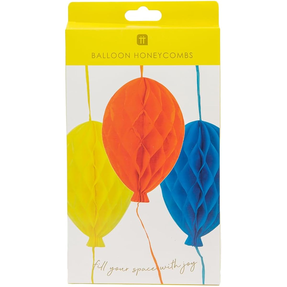 Talking Tables Paper Honeycomb Birthday Balloons - Hanging Party Decorations Blue Yellow Orange Unisex Reusable Set of 3