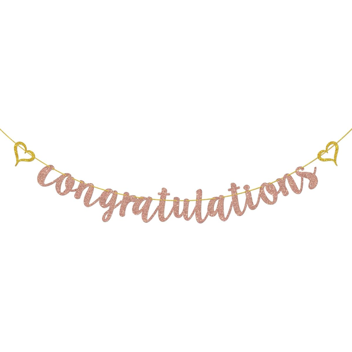 Helewilk Rose Gold Glitter Celebration Banner for Graduation/Wedding/Engagement/Bridal Shower/Birthday/Retirement/Baby Shower Party Decoration Supplies