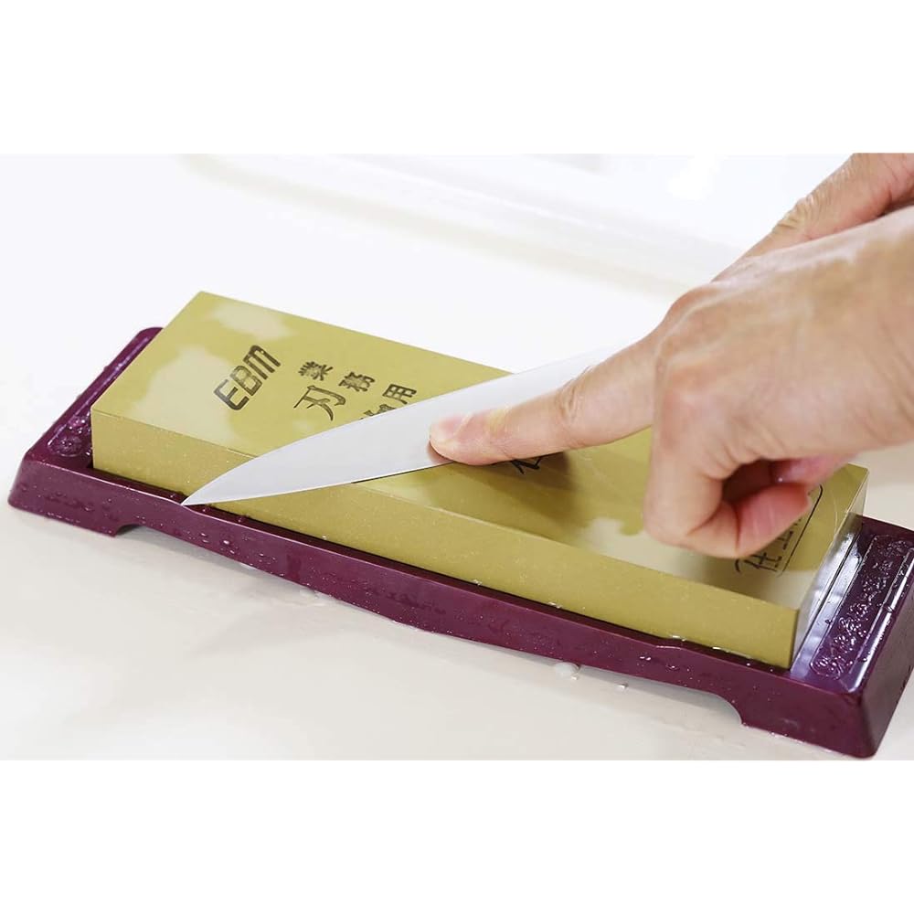 EBM chemical finishing whetstone with stand (#4000)