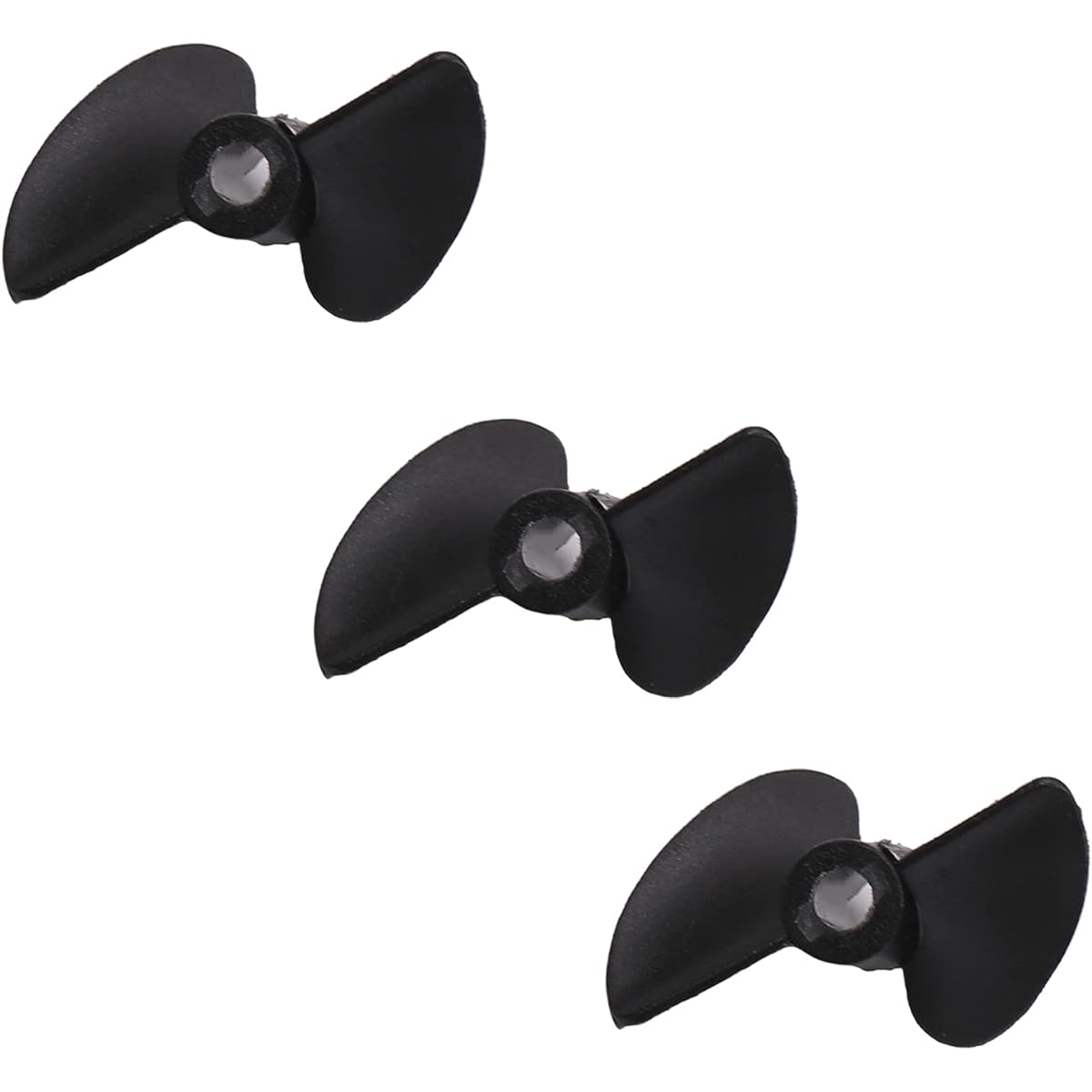 Heyiarbeit RC Boat Propeller 2-Blade Propeller Hole Diameter 3.18mm 35mm Plastic CW for RC Boat Model Boat Black 2pcs