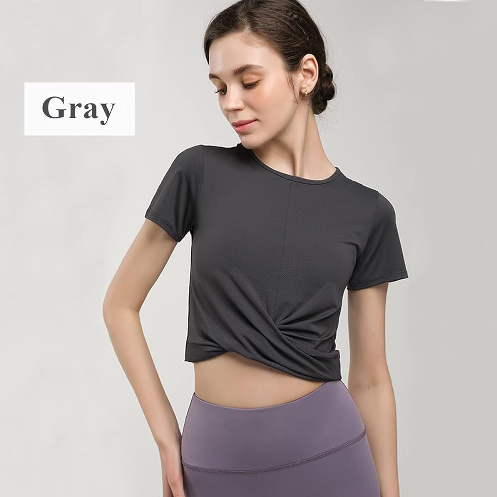 [VeroMan] Yoga Wear, Short Sleeve, Short Length, Women's Tops, Cropped Length T-Shirt ppi-ssd5