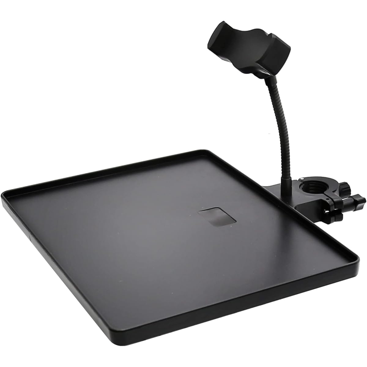Universal Microphone Stand Tray with Mobile Phone Holder Adjustable Microphone Stand Tray Mic Stand Clamp-on Rack Tray Holder Microphone Stand for Stage Live Streaming Concert Production Karaoke