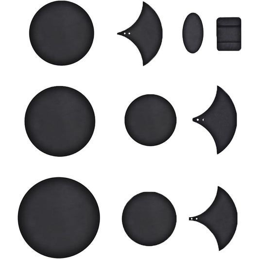 Drum Silencer Drum Practice Pad 10 Pieces Portable Silent Drum Pad Black Bass Snare Drum Sound Off Mute Silencer Set for Quiet Practice with 4 Clips