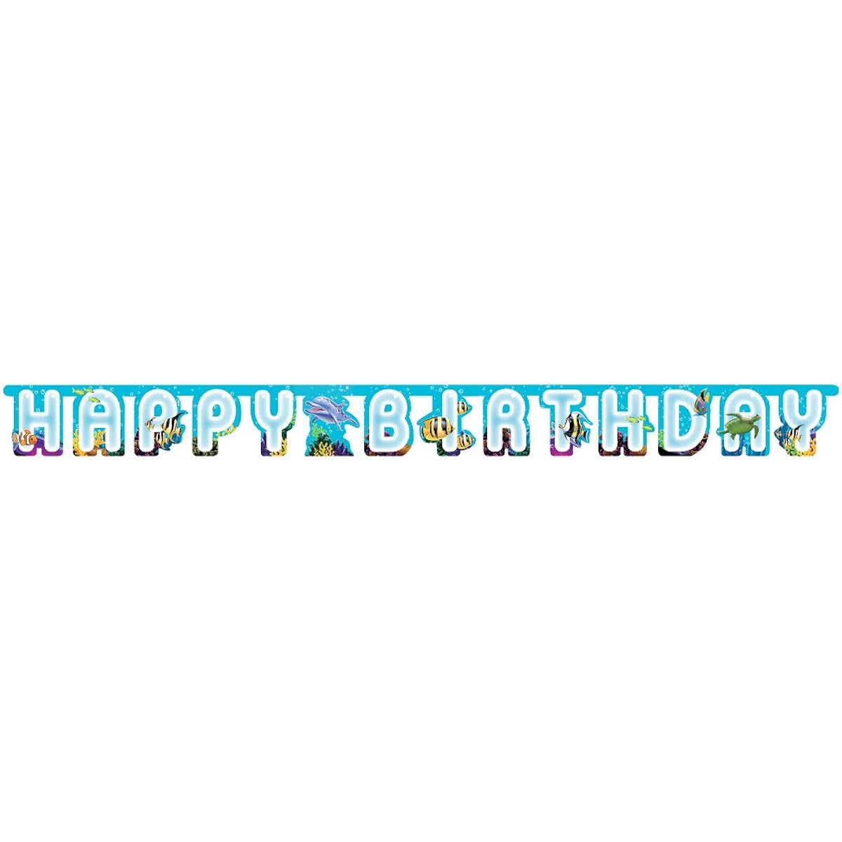 (2) - Creative Converting Ocean Happy Birthday Jointed Party Banner (2-Pack)
