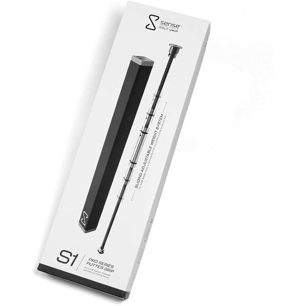 Sense Golf Grips Sense R1 Putter Grip Black Width: 2.03cm Height: 2.9cm Length: 27.43cm Length of included sliding rod: 37.9cm
