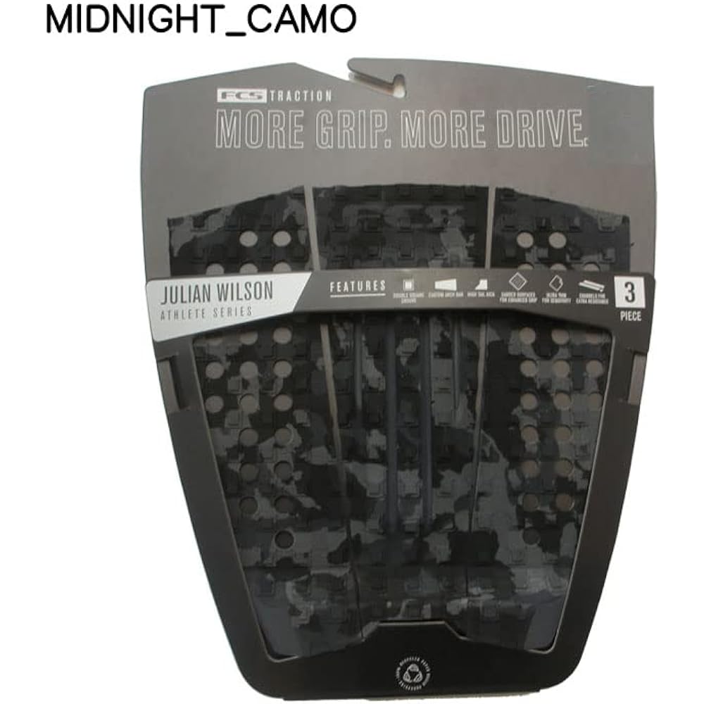 2022 FCS Surfing Deck Pad JULIAN WILSON 3-Piece Surf Traction (MIDNIGHT_CAMO)