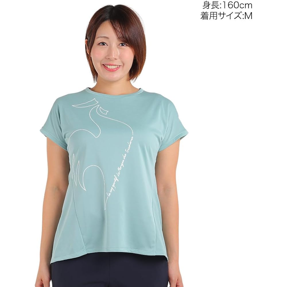 [Le Coq Sportif] Practice Shirt, Sweat Absorbent, Quick Drying, Stretch, UV CUT (UPF), Sweat Stain Reduction, French Sleeve, Women's QTWWJA05