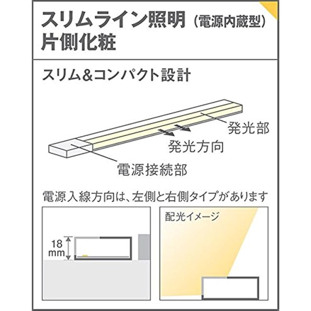 Panasonic LED Slim Line Light, Directly Mounted on the Wall, Powered On, Daylight White LGB50900LE1