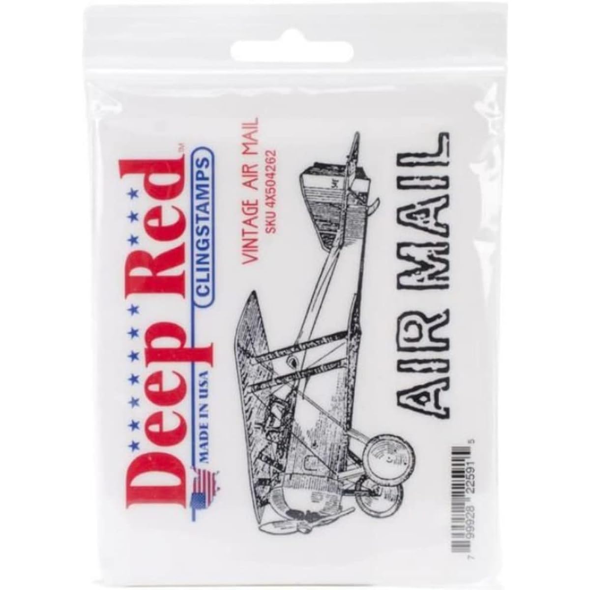 Deep Red Cling Stamp 4"X2.25"-Vintage Air Mail (parallel input product)