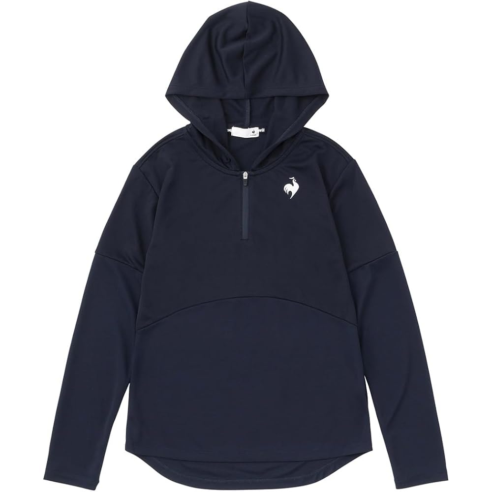 [Le Coq Sportif] Long Sleeve Hooded Half Zip Tennis Practice Travel Sweat Absorbent Quick Drying UV Protection (UPF50+) Thermal Cooling Women's